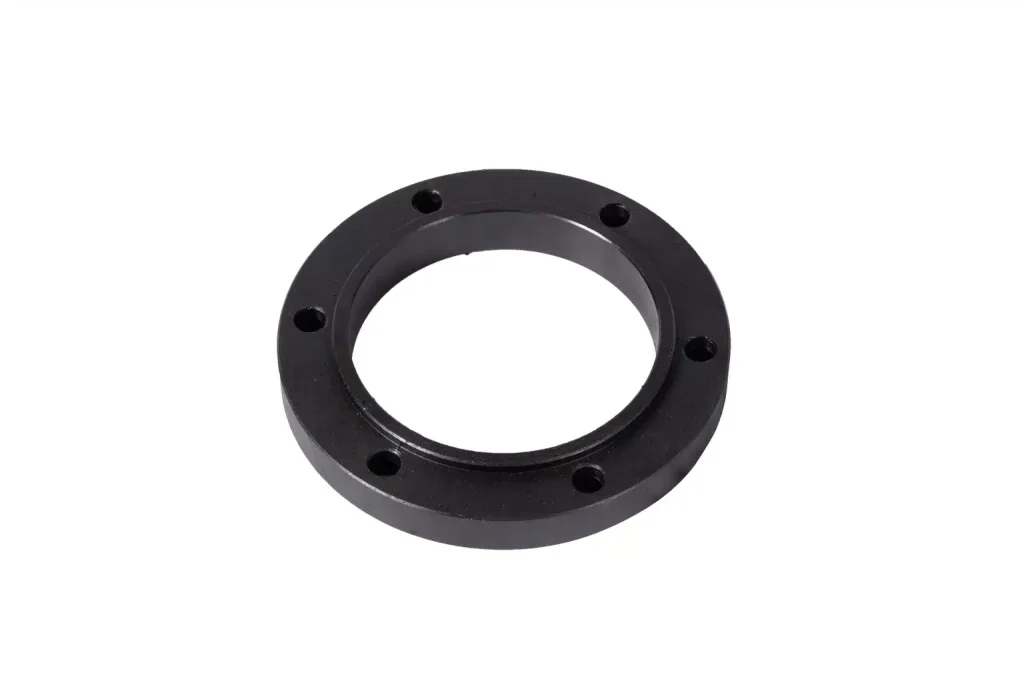 CNC turned flange ring with precision inner bore and bolt holes