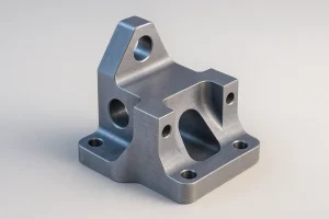 CNC-milled titanium part showing precise geometry, smooth surface finish, and dimensional accuracy.