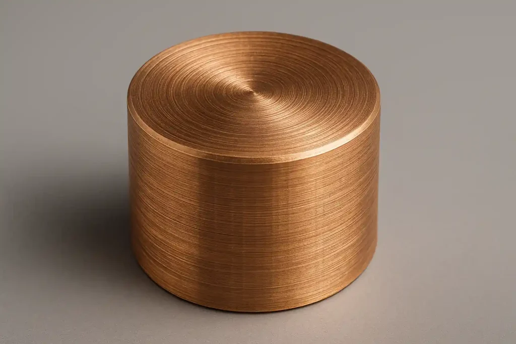 As Machined Copper Cylinder, Raw CNC Finish