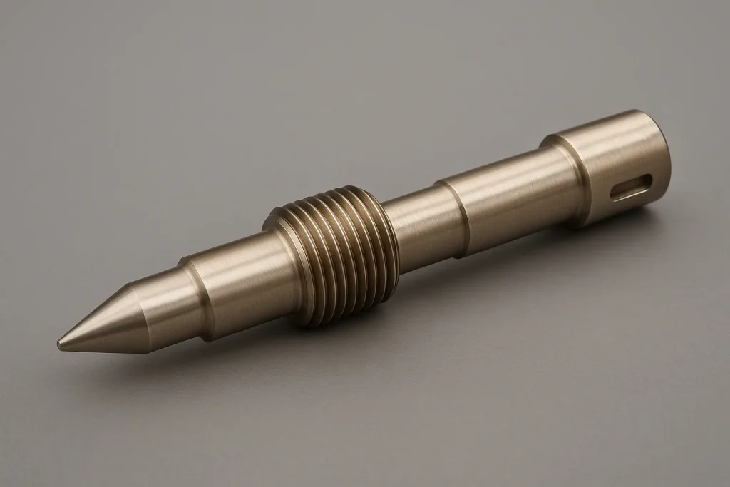 CNC Machined Beryllium Copper Spindle, C17200 High Strength Sensor Shaft