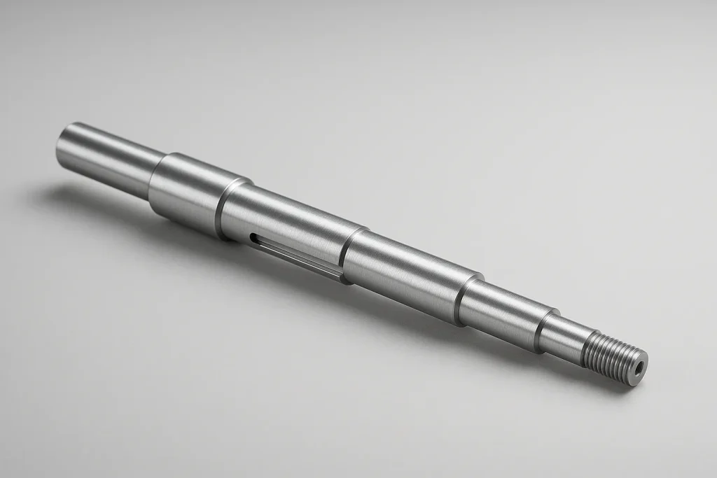 High-Tolerance CNC Turned Aluminum Control Shaft with Multiple Steps and Keyway