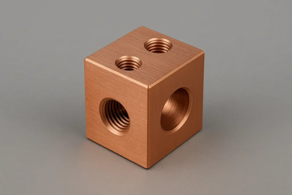 Copper CNC Terminal Block, C14500 High-Current Electrical Connector