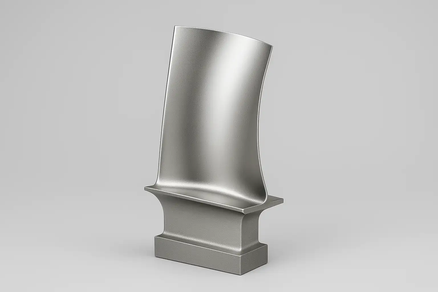 Electroless nickel plated turbine blade, showcasing uniform coating and high corrosion resistance.