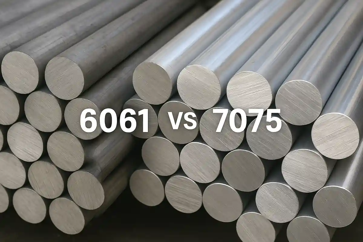 6061과 7075 알루미늄 원형 바 비교 이미지