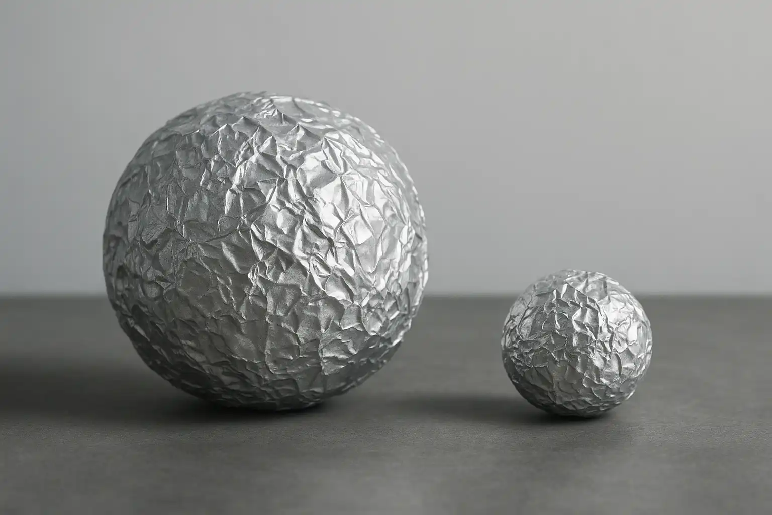 アルミ箔ボール体積比較