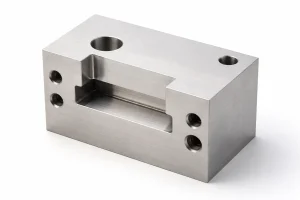 slot milling cutter machining a stepped cavity in a steel block
