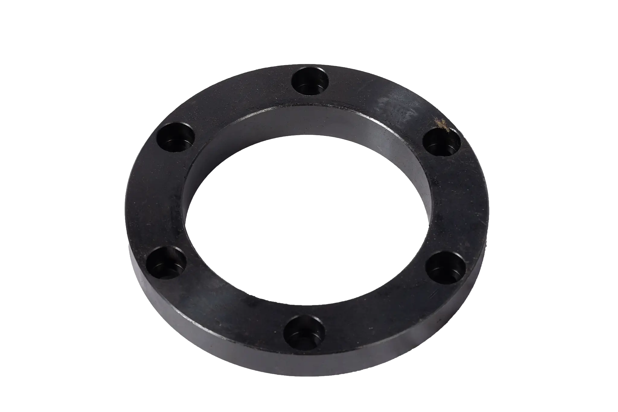 CNC turned flange ring with evenly spaced bolt holes