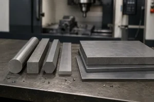 Bar stock and plate stock raw materials for CNC machining