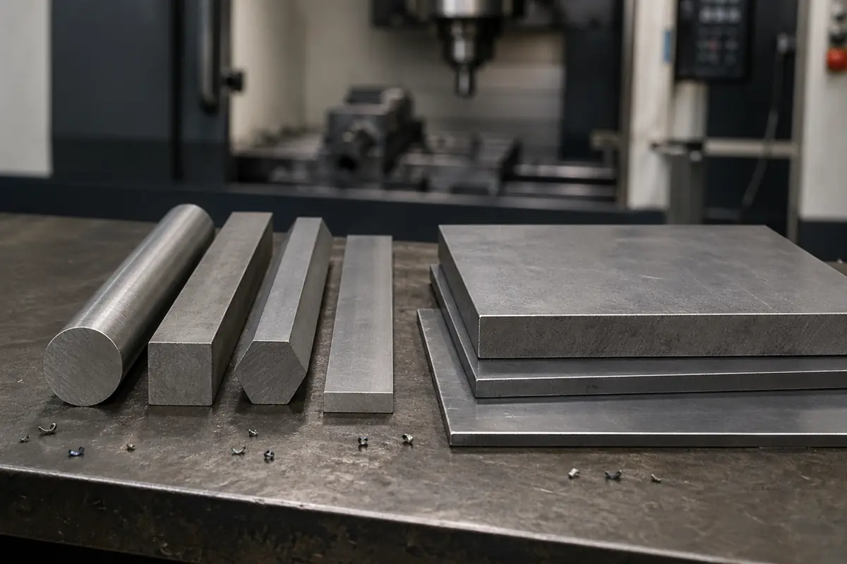 Bar stock and plate stock raw materials for CNC machining