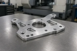 Plate-like CNC machined part made from plate stock