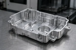 Single thin-walled aluminum CNC machined part with cavity features