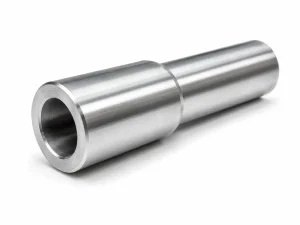 Machined hollow shaft with a visible center bore and stepped outer diameter