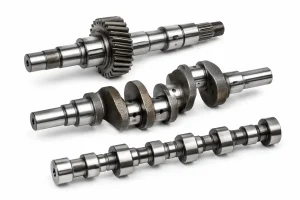 Specialized machined shafts including gear shaft, crankshaft, and camshaft