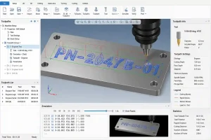 CAM toolpath for CNC text milling and G-code programming