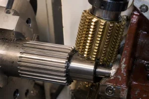 External spline hobbing process using a rotating hob cutter