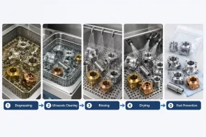 CNC machined parts cleaning process from degreasing to rust prevention