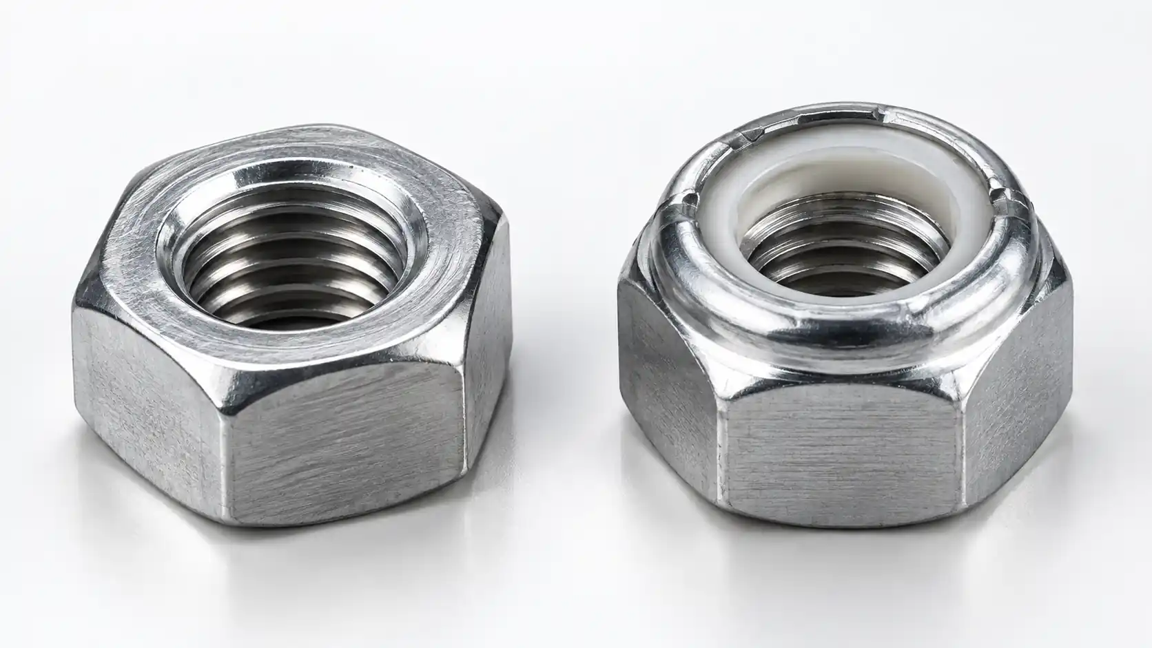 Lock nut vs hex nut comparison