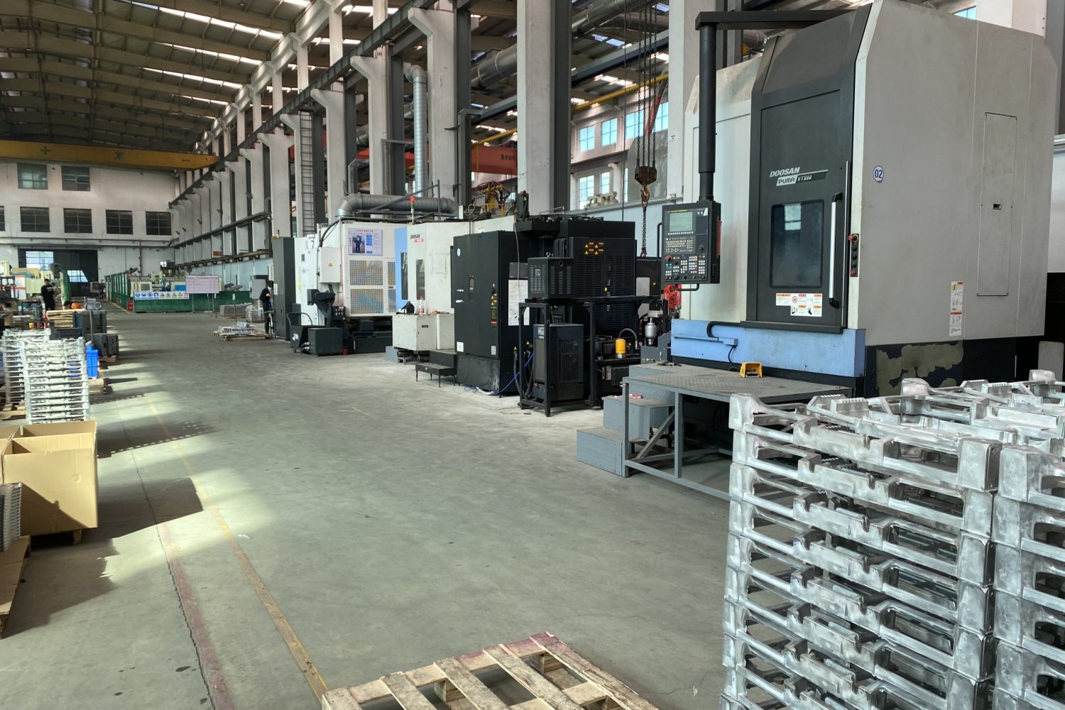 CNC machining production line with automated manufacturing equipment